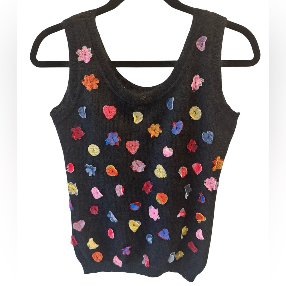 Moschino Cheap & Chic Vintage Y2K Sweater Tank Small Floral Detail Wool Blend